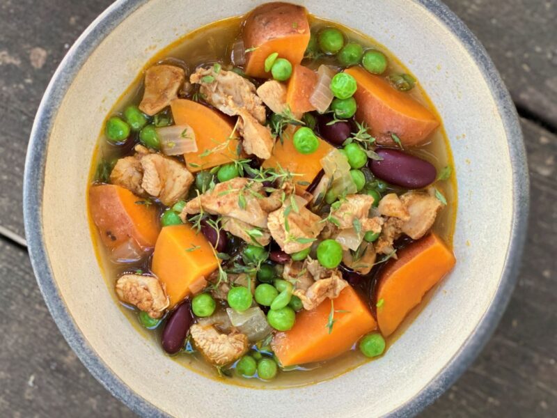 Jamaican Chicken Soup with Green Peas